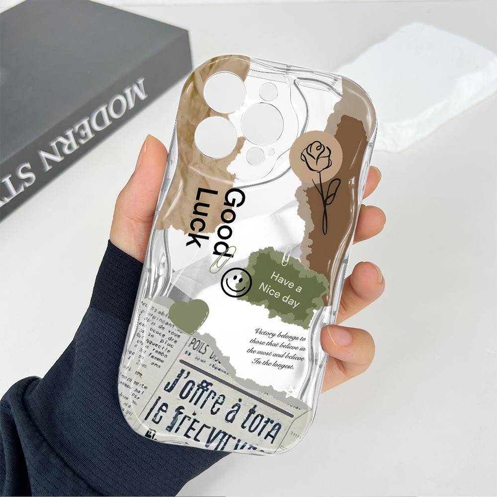 Cute Cartoon Pattern Cream Texture Casing Wavy Edge Soft Silicone Cover Phone Case for OPPO Reno Realme