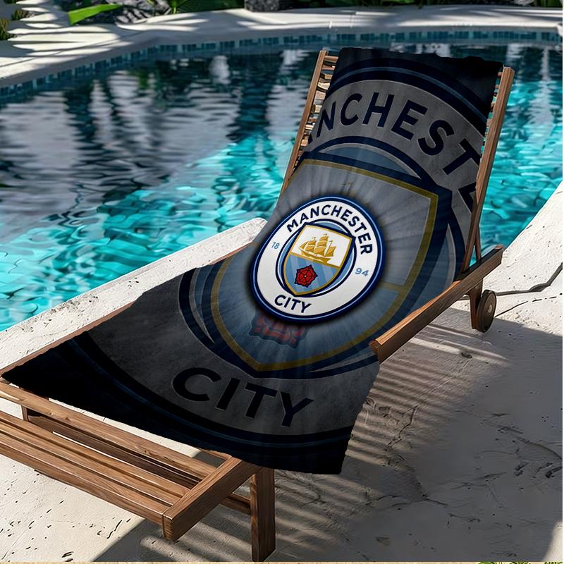 Football team City FC Print Beach Towel, Versatile Lightweight Absorbent Beach Towel for Pool Surf Yoga Bathroom, Perfect Birthday Holiday Gift