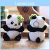 Cute Panda Plush Doll With Short Velvet Fur For School Bag Accessories