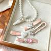 5Pcs/Set Heart Shape Hair Clips Cool Shiny Hair Accessories Trendy Barrettes  Women Girls