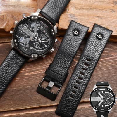 Классический ремешок из натуральной кожи для часов Diesel Watch Belt DZ7257 1657 4323 7314 7313 7371 Ремешки 22 24 26 27 28 30 мм Черный коричневый белый