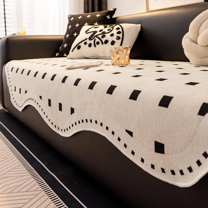 Special Special-Shaped Sofa Cushion For Leather Sofa, Universal In All Seasons New Fixed Non-Slip Sofa Cover Cloth Cover Towel