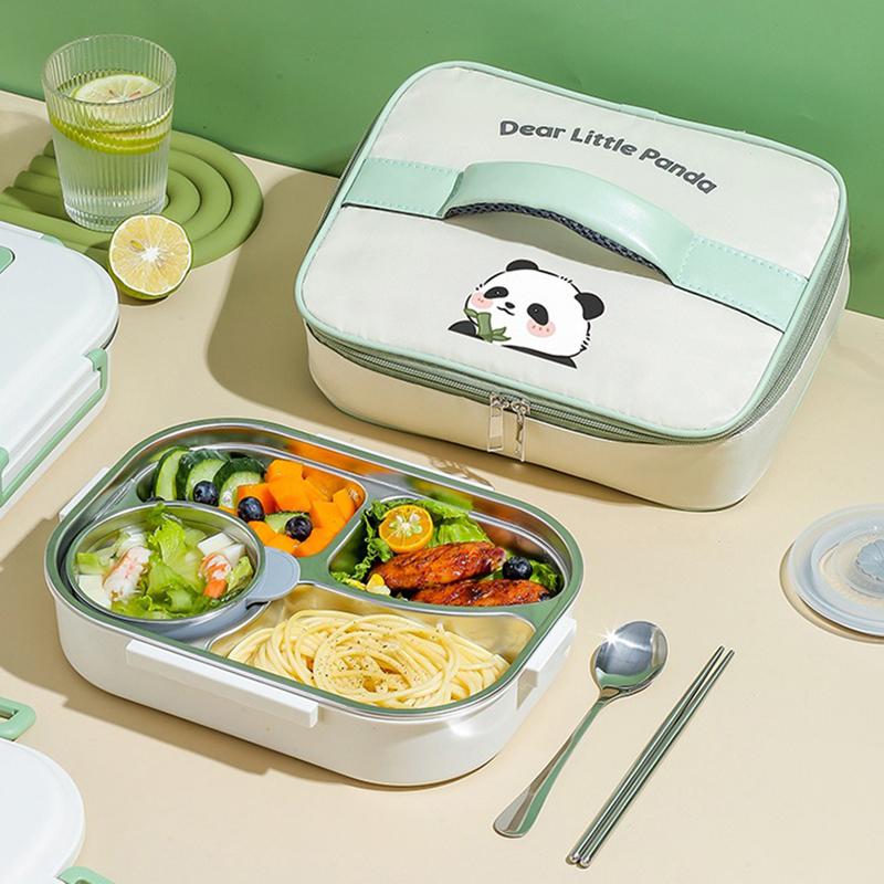 Ланч-бокс с отсеком Panda, 304 нержавеющая сталь, изоляция, бенто-бокс для студентов, портативные герметичные контейнеры для еды для офисных работников