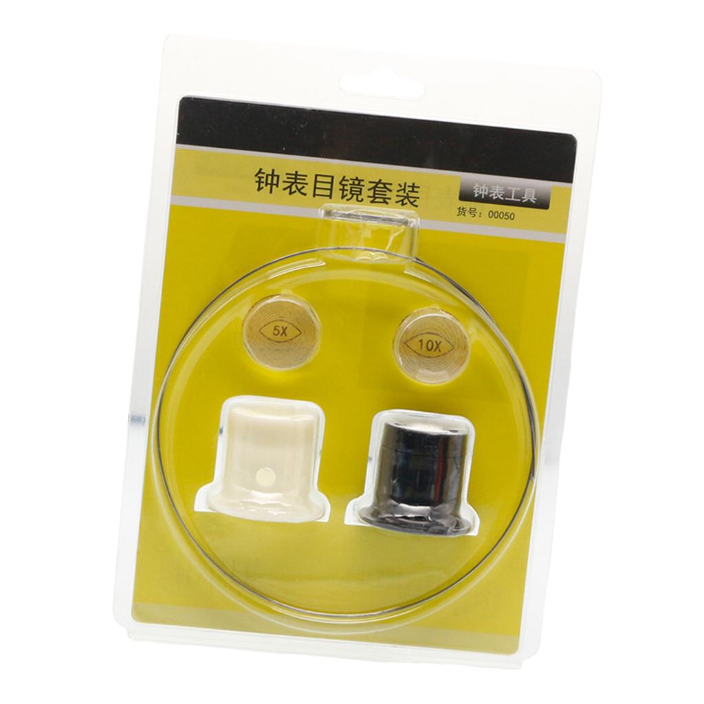 Набор луп для ремонта часов со светодиодной подсветкой 5X 10X зум регулируемый угол и яркость для проверки ювелирных изделий