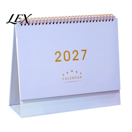 Monthly Organizer for Desk 2027 Calendar, Standing Flip Desktop Minimalist Gold Foil Cover Academic Year Calendar Planner, Thick Paper Note