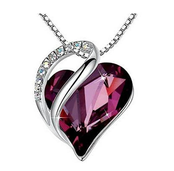 Геометрическое ожерелье в форме сердца с камнем-талисманом по месяцу рождения для женщин – европейский и американский стиль