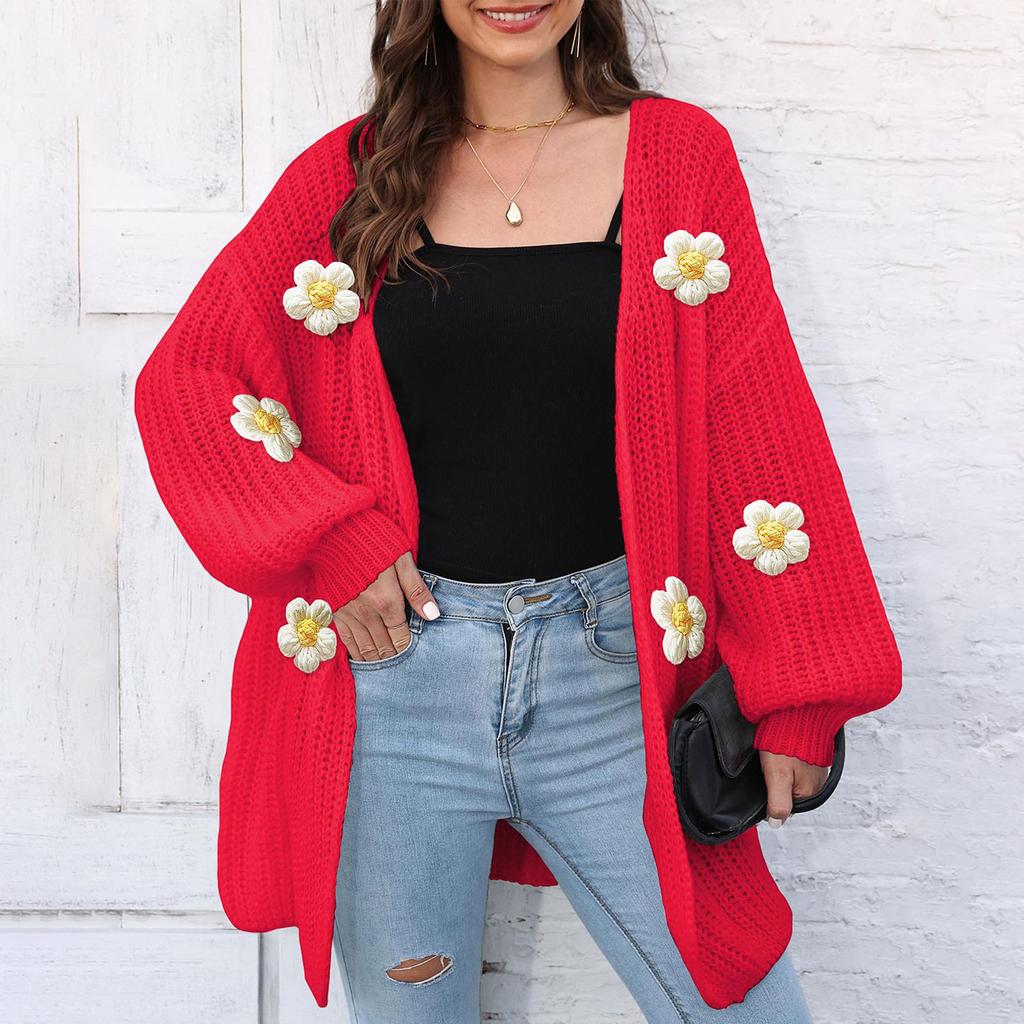 Women's  Chunky Needle Woven Sweater Cardigan Loose Lazy Style Casual Sweater