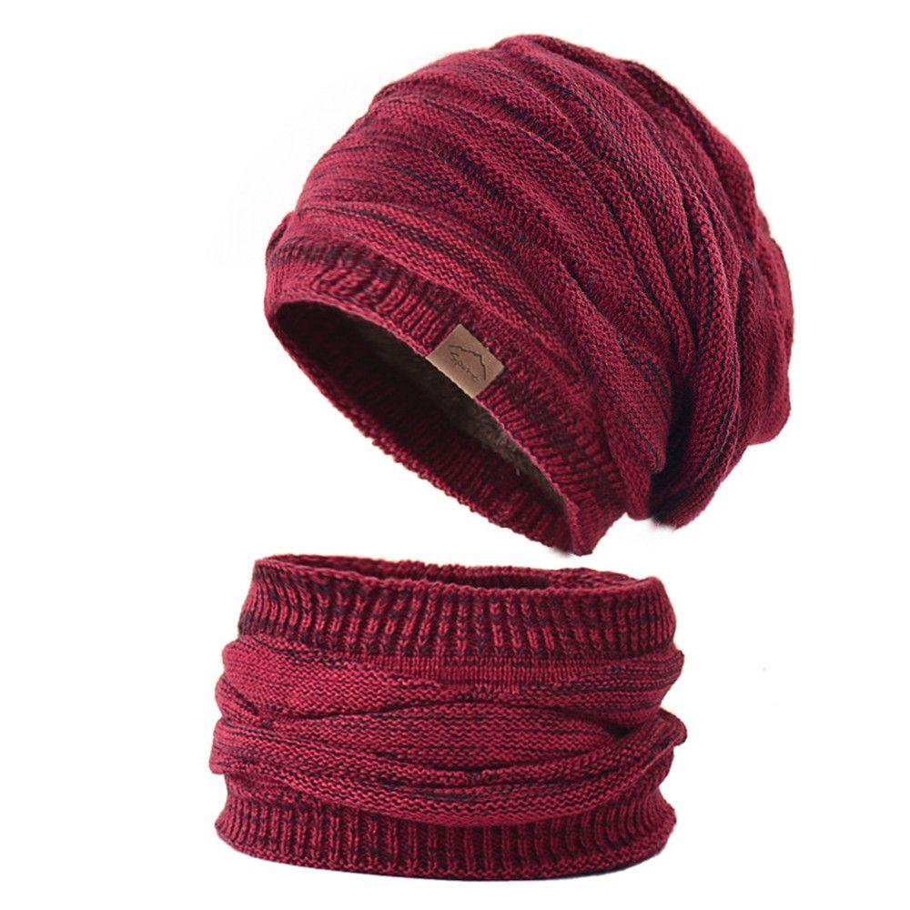 Keep Warm Women Men Wool Winter Hats Scarf Set Hedging Caps Millinery Beanies Caps