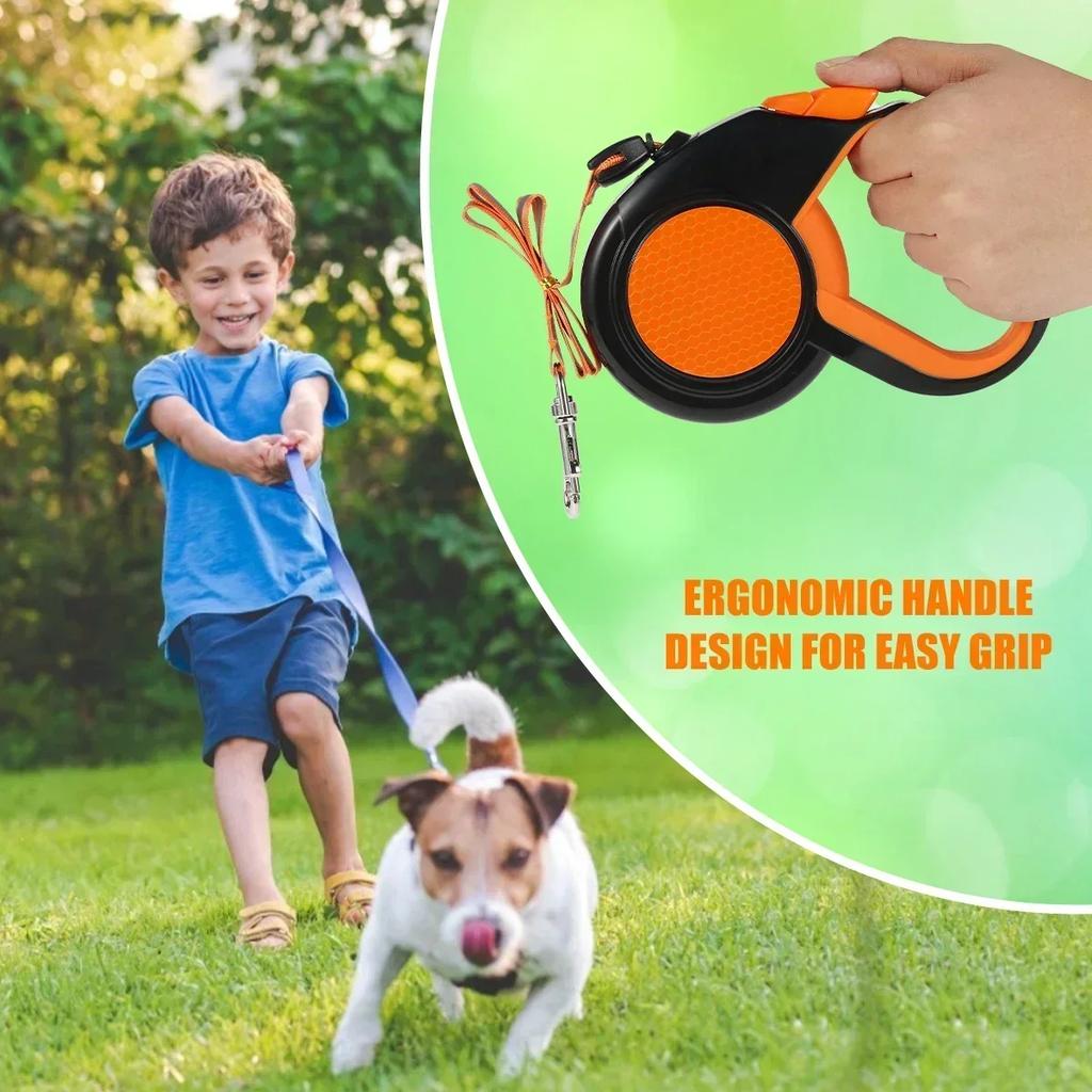 8M Retractable Dog Lead Heavy Duty Pet Walking Leash with Strong Reflective Tape Non-Slip Handle for Small Medium Large Dogs NEW