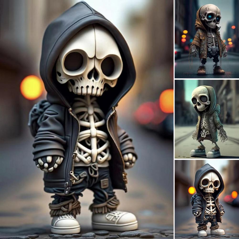 Stylish Skeleton Statue Skeleton Figurine Home Decor Halloween Skeleton Figurines for Home Office Decor Small Resin for Desk