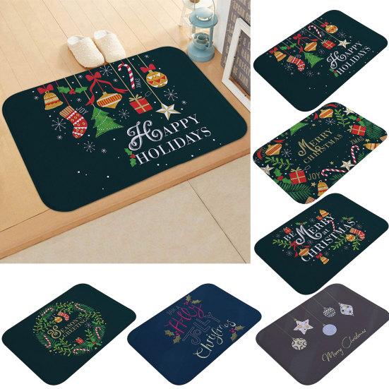 Противоскользящий водонепроницаемый рождественский коврик для ванной комнаты, кухни, напольный коврик, ковер, подушка