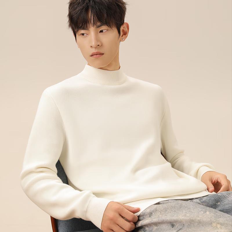 VANCL Men's Fleece-Lined Half-Turtleneck Knit Sweater