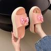 Весна и лето 2025 Новые тапочки Женская обувь Толстая подошва Подошва-маффин Бант Пляжные тапочки Трансграничная оптовая торговля