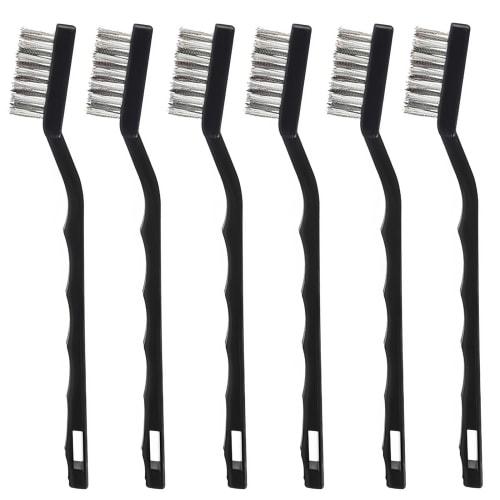 TOAURDA 6-Piece Wire Brush Set with Slotted Metal Brushes for Rust and High-Intensity Cleaning, Stovetops, and Stainless Steel, for Dirt Removal and R
