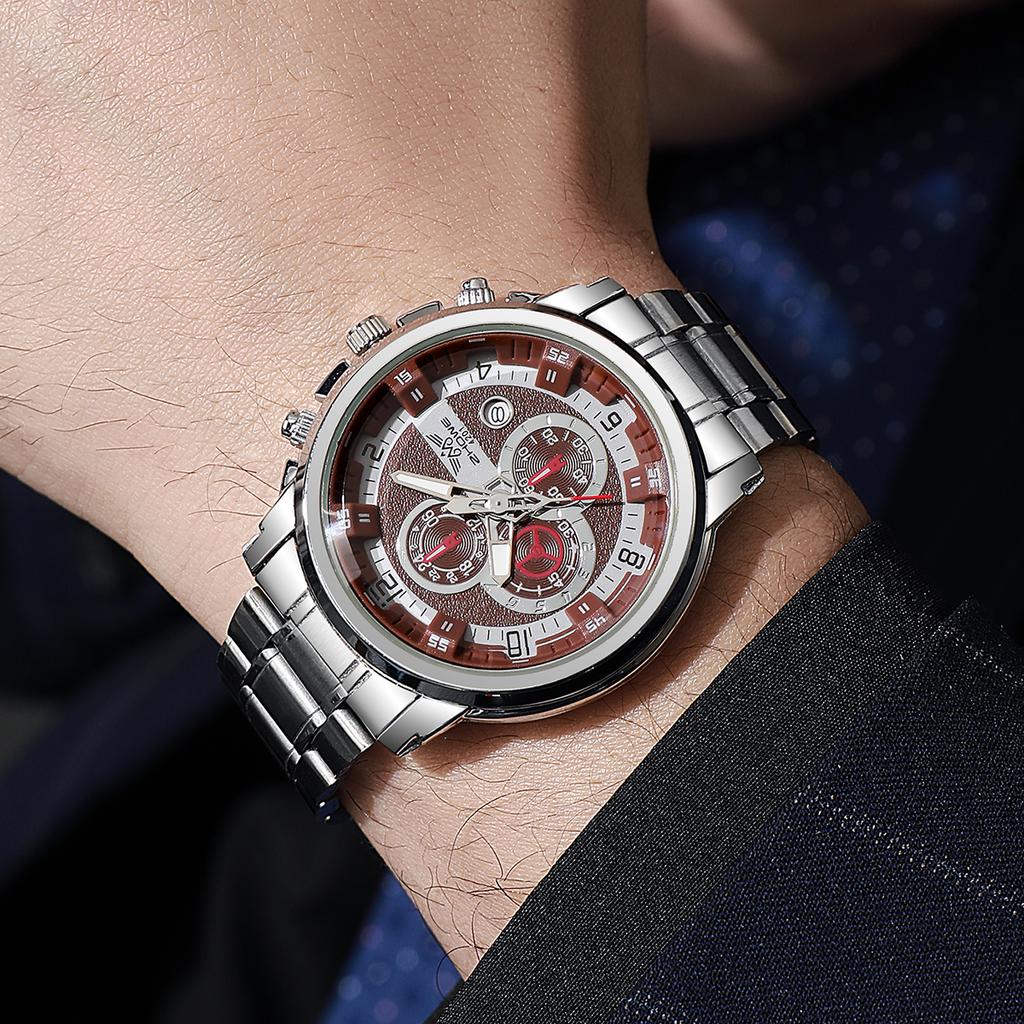 Men’s Watches Top Brand Big Sport Watch Luxury Men Military Steel Quartz Wrist Watches Chronograph Gold Design Male Clock