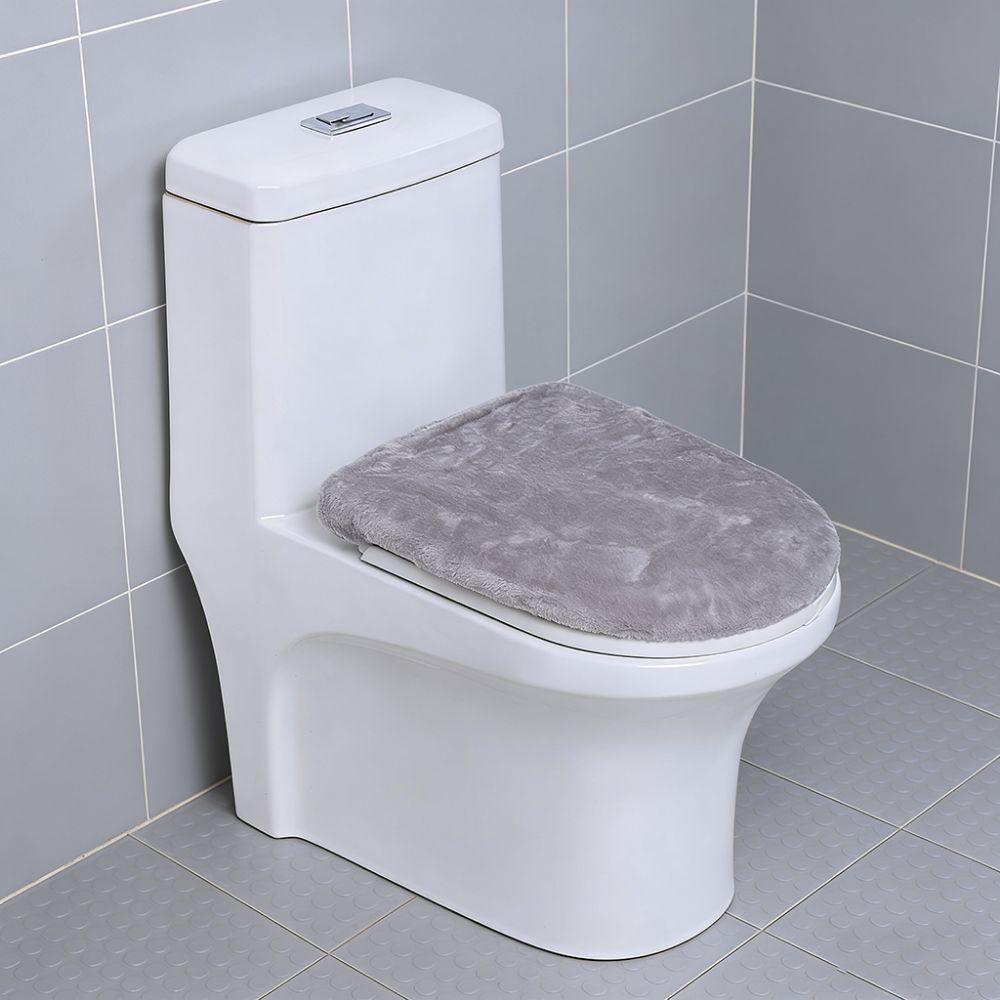 Warm Toilet Seat Cover Thickened WC Cover Easy Install Toilet Lid Cover  Bathroom Decorative