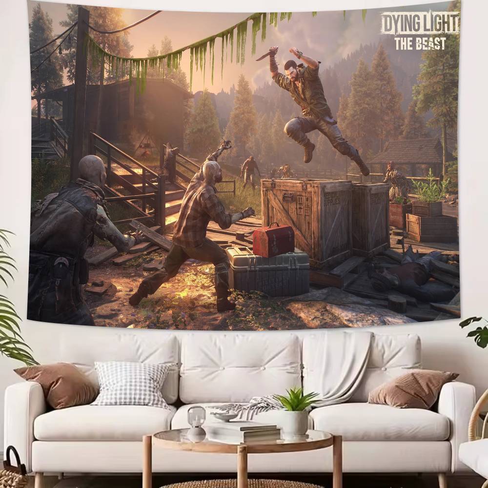 Модная Игра Крутая Dying Light Зверь Гобелен Популярное Украшение Комнаты Настенный Гобелен Арт-Комната Декор Дома Настенное Искусство Декор
