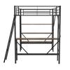 Metal Bed Strong Carrying Capacity with Computer Desk Storage Shelves Ladder Iron Frame Children Bunk Fall Protection Grilles Home Furniture Loft
