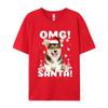Christmas Dog T Shirts Fashion Premium Cotton Crew Neck Tee Shirts Male Plus Size Sweatshirts High Quality