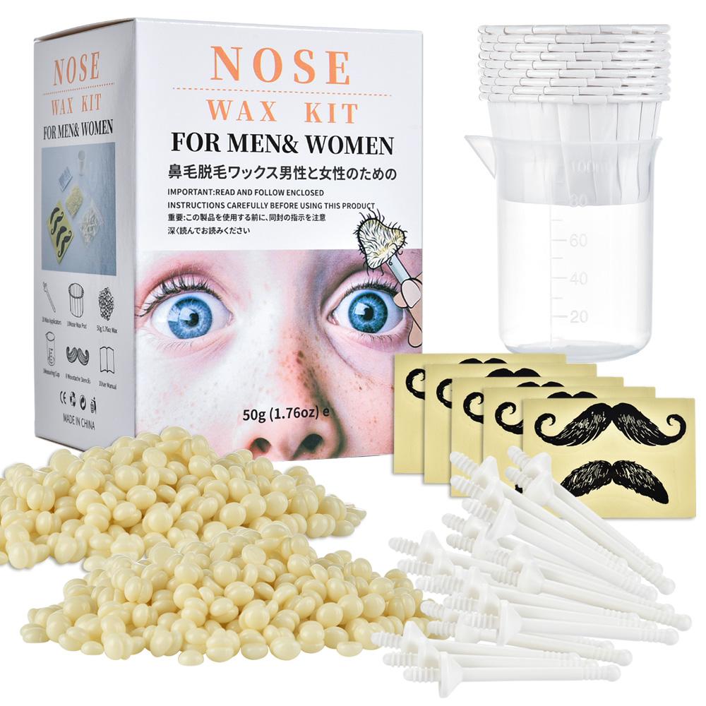 Wax beanPortable Painless Nose Wax Kit For Men & Women Nose Hair Removal Wax Set Paper-Free Nose Hair Wax Beans Cleaning Wax Kit