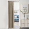 Karado Kobo Room Divider Blackout 220cm 150cm Nordic Accordion Room Door Curtain with Tension Solid Cold 1 Beige Curtain, Insulated, Heat-Retaining,