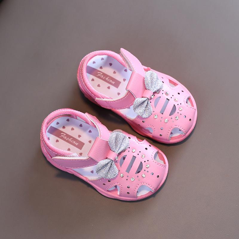Летняя прогулочная обувь для девочек 1-2-3 лет, нескользящие дышащие детские сандалии