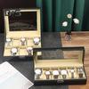 Watch Storage Box with Transparent Window And Lock Wooden Bracelet Organizer Faux Leather Dustproof Jewelry Storage Case