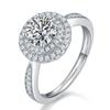 Fashion Round Cut 5*8MM VVS1 D Color Real Moissanite Diamond 925 Sterling Silver 18K White Gold Ring Engagement Gift