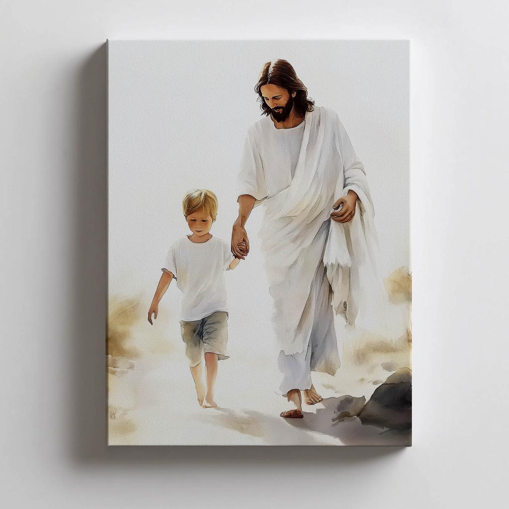 Plakat Wspólna Droga Z Jezusem Plakat Wspólna Droga Z Jezusem, 70X100 Cm, Rama Drewniana Ciemny Brąz, Papier Matowy 230 Gsm