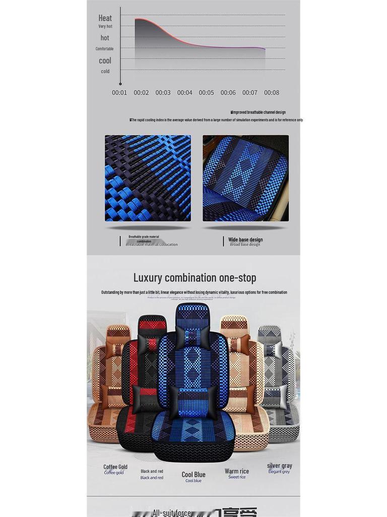 Универсальный дышащий комплект подушек для автомобильных сидений на все сезоны - Полный охват для пятиместных автомобилей