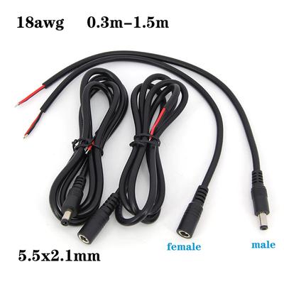 0,3 м 0,5 м 1 м 1,5 м 18awg 7A DC 2pin Male Female Соединительный кабель питания 5,5x2,1 мм медный шнур Адаптер Гнездо для светодиодной ленты