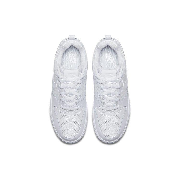 Nike Кроссовки Court Borough Low Тройной Белый Синтетическая Кожа Винтажные Нескользящая Подошва Амортизация Устойчивость к Истиранию Низкие 838937-111