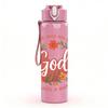 1PC God Is Within Her Art 750ml Color Plastic Sports Water Bottle Leakproof Flip Straw Lid Suitable for Sports Office Home Use