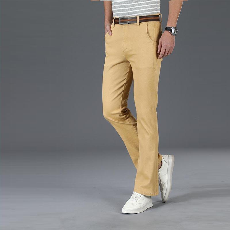 Men's Flare Casual Trousers Korean Style Trendy Stretch Slim-Fit Men's Flared Pants Classic Design Flared Pants