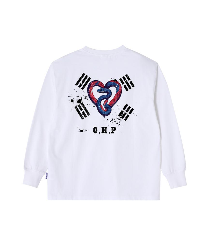 OHP Ohpxaidaeve Btaegeuk Змея Футболка с длинным рукавом и круглым вырезом
