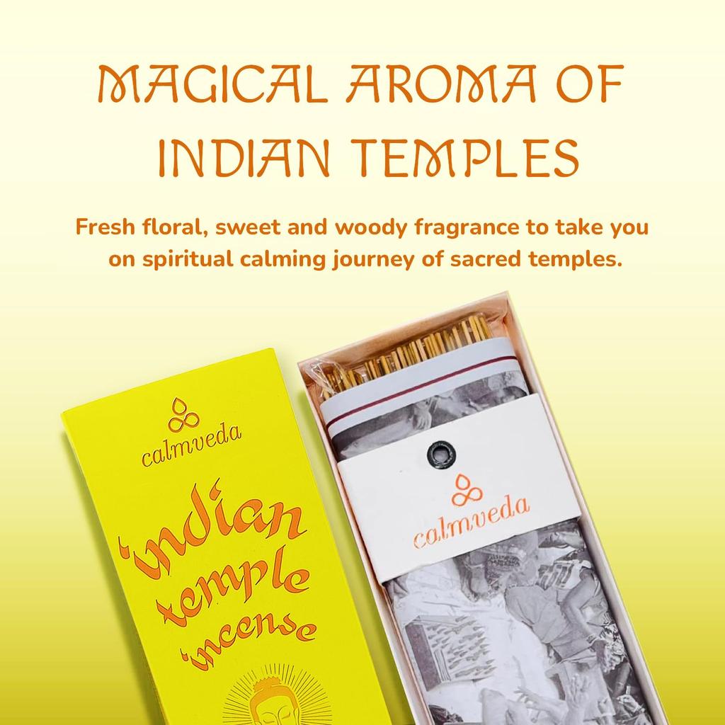 Spiritual Indian Temple Incense Sticks - 80 Charcoal Free Incense Sticks