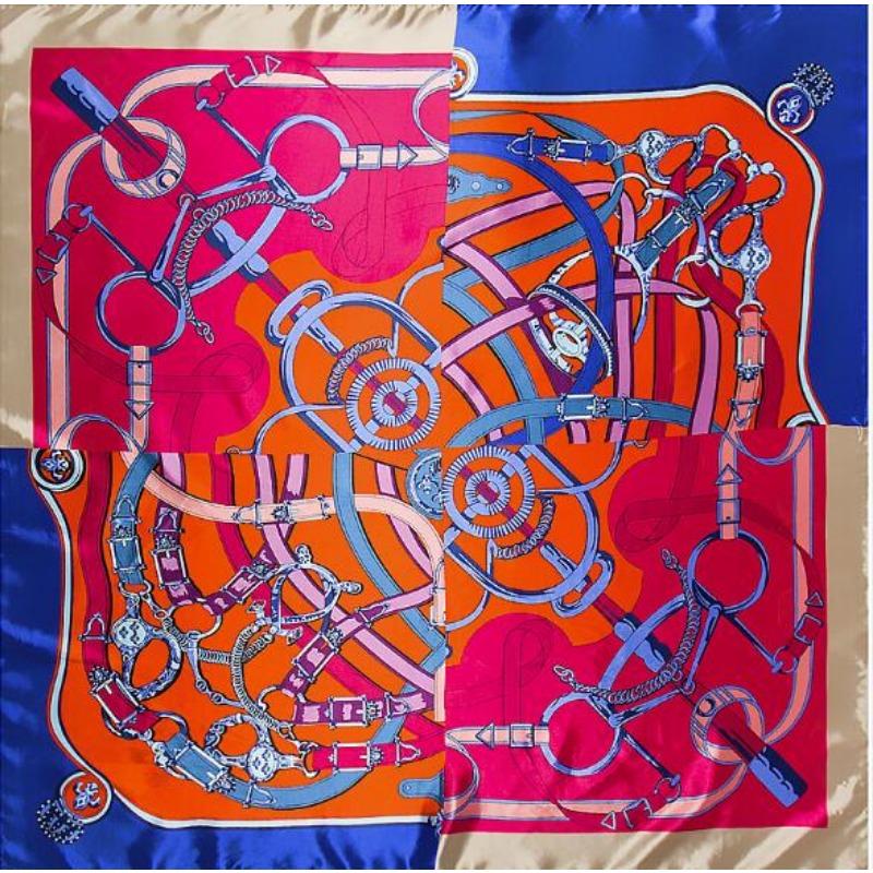 90*90cm Women Silk Square Scarf Fashion High Quality Stitching Chain Design Ladies Scarves Shawl Hijab