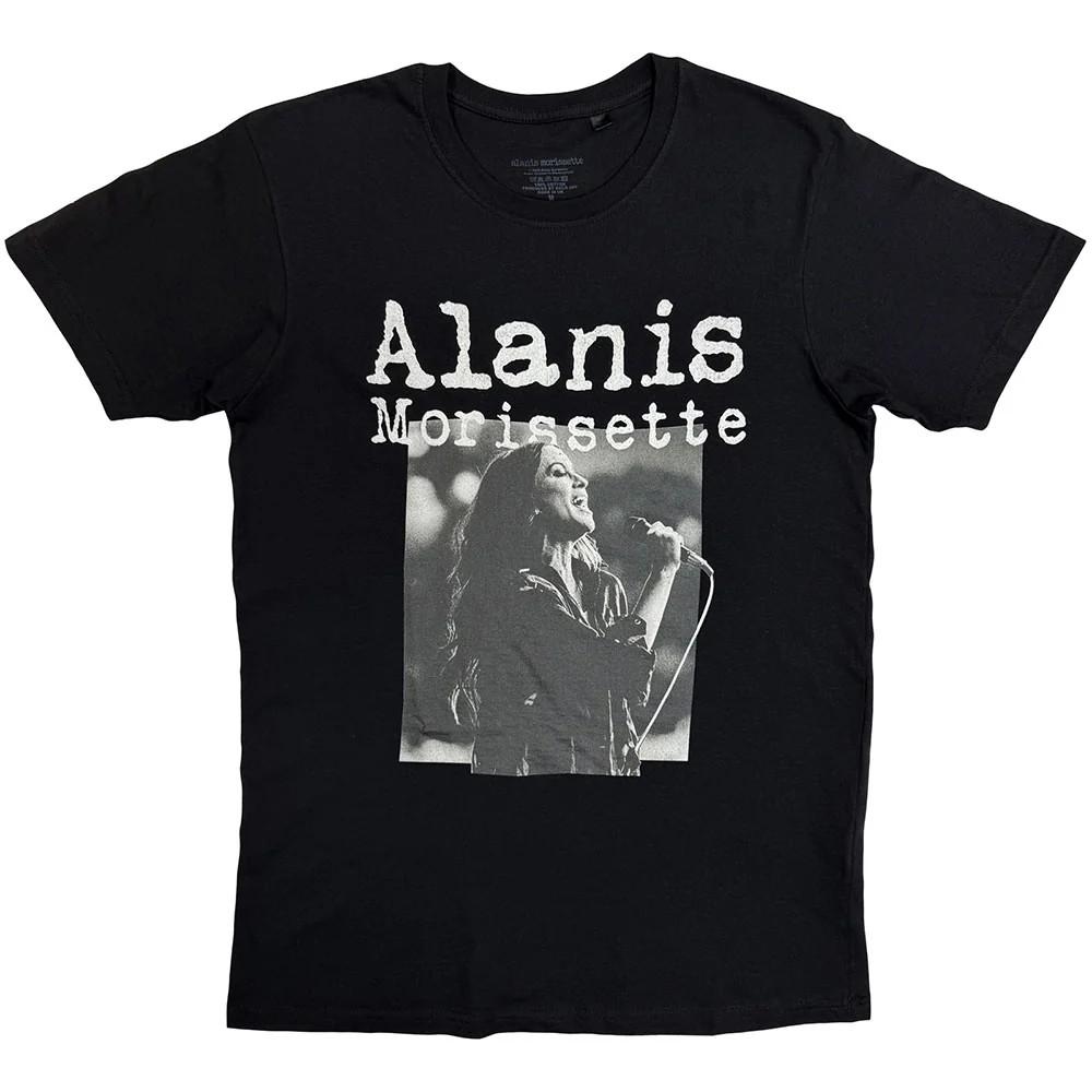 Alanis Morissette TShirt Singing Photo Black OFFICIAL NEW