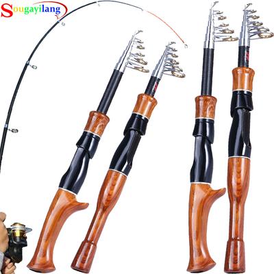 SOUGAYILANG Портативная телескопическая удочка 5,2 фута, спиннинговая рыболовная снасть, удочка, инструменты для рыбалки
