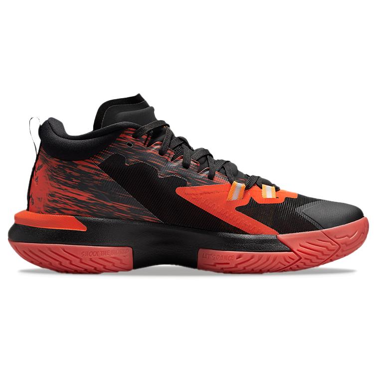 Naruto Air Jordan Zion 1 SP PF 'Nine Tails' (Unisex) Black / Alpha Orange / Chile Red Basketball Shoes DQ5569 086