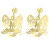 [Q9339] - Artisanal Silver Earrings 'Jungle' Gold - 18x18 Mm (cheetah)