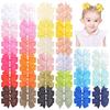 BABY BOWS 20/30PCS Grosgrain Ribbon Bows Hairclips 2.5inch Solid Color Cheer Bows Alloy Hairgripes Headwear Business