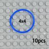 10 шт. 2x2 3x3 4x4 5x5 Резиновая лента Ремень для Leduo Technic Эластичное Поперечное сечение Круглый шкив Совместимый 85543 85544 85545 85546
