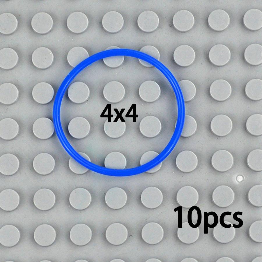 10 шт. 2x2 3x3 4x4 5x5 Резиновая лента Ремень для Leduo Technic Эластичное Поперечное сечение Круглый шкив Совместимый 85543 85544 85545 85546