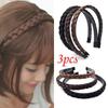 3 шт. Новые женские винтажные повязки на голову с париком, косы, девчачий стиль, резинка для волос, повязка на голову с париком, аксессуары для волос