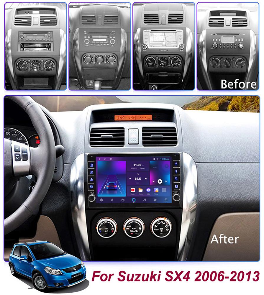 icreative 2 Din Android автомобильный радиоприемник мультимедийный видеоплеер для Suzuki SX4 2006-2013 для Fiat Sedici 2005-2014 с кнопкой Carplay WiFi 2 + 32 ГБ