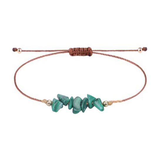 Браслет из драгоценных камней Женский Мужской Регулируемый Плетеный Кристальный Браслет Бохо Веревочка