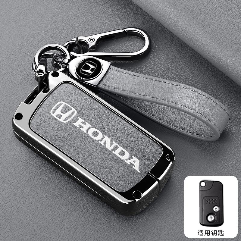 CPO1 Zinc Alloy Leather New Car Key Case Fob Cover For Honda Fit Jazz Shuttle GP2 Spada StepWgn RG1 Freed Spike Ge6 2/3 Accessories