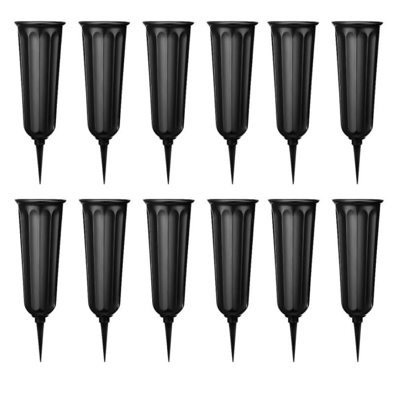 Вазы для кладбища с шипами Пластиковый держатель для цветов Искусственные вазы для живых цветов Мемориальное украшение для кладбища Коническая ваза в земле