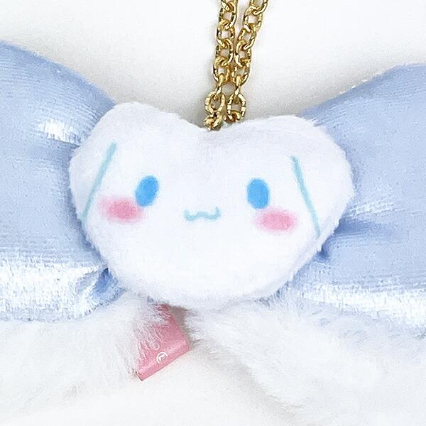 Sanrio Fluffy Ear Ribbon Bag Charm Cinnamoroll Keychain Mascot